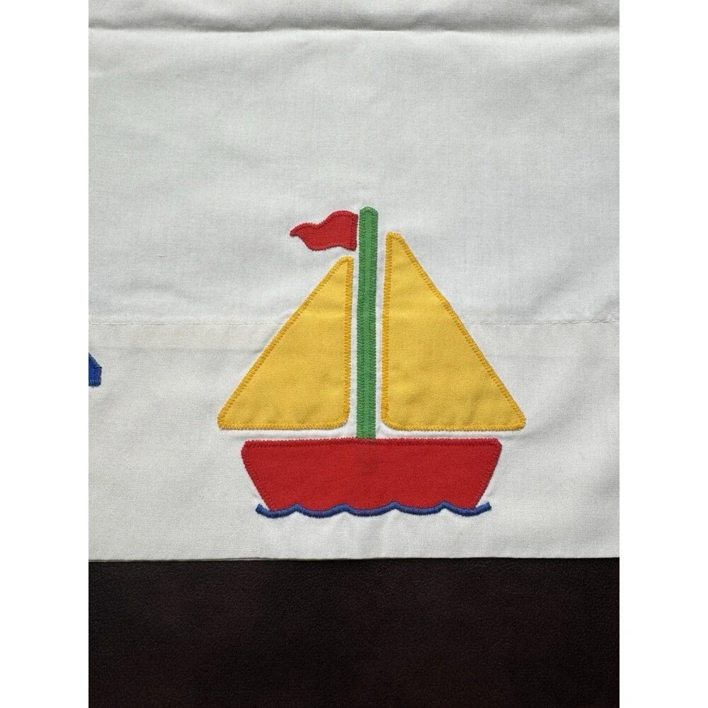VTG 1980s Personalized Pillowcase Zac Sports Sailboat Embroidered Kids Bedding